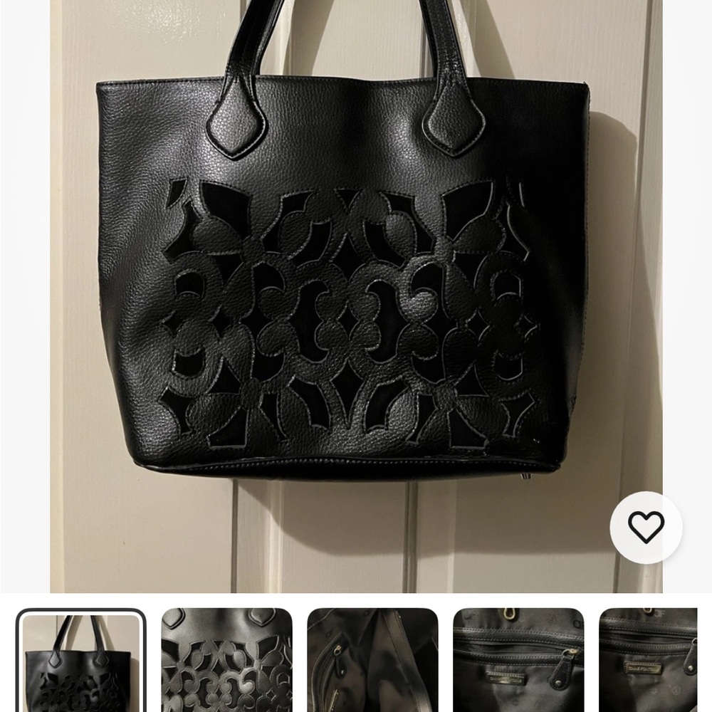 Rare Ann Fontaine Laser Cut black leather Bag